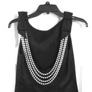 Black Formal Gown w Beautiful Bow and pearl detail